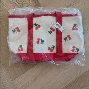 Old Navy Cherry Print Tote Bag - Red and Cream